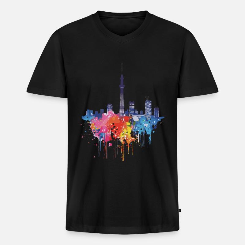 Sano - Männer Premium Bio T-Shirt mit V-Ausschnitt - Schwarz
