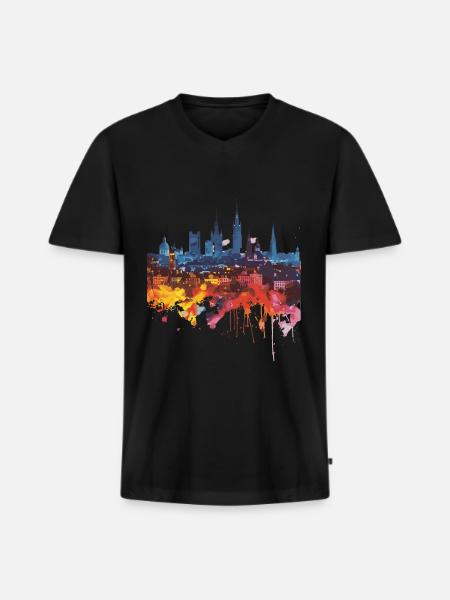 Rzeszów - T-shirt encolure en V Premium bio Homme - noir