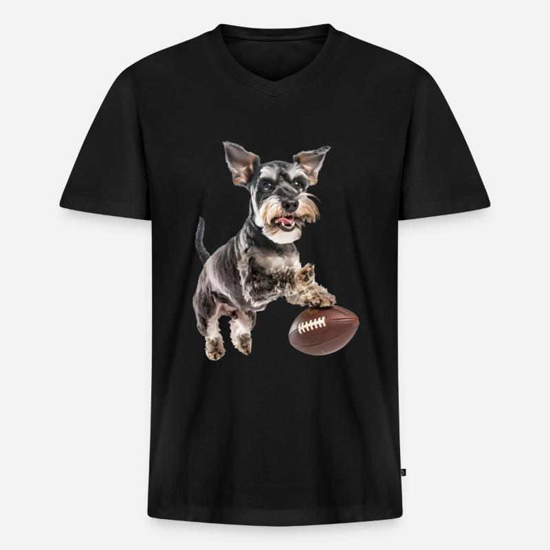 Zwergschnauzer - Männer Premium Bio T-Shirt mit V-Ausschnitt - Schwarz