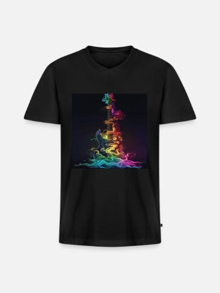 Guitar - Men's Premium Organic T-shirt with V-neck - black