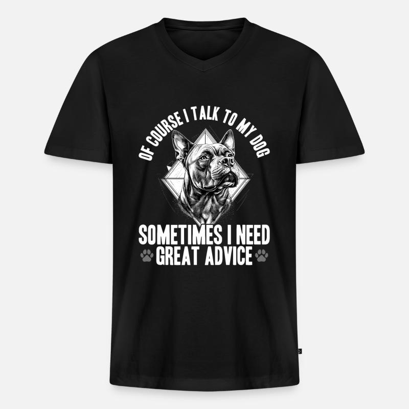 Pitbull Terrier Dog Owner - Männer Premium Bio T-Shirt mit V-Ausschnitt - Schwarz