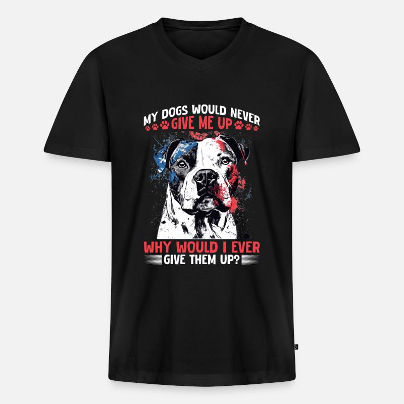 Pitbull Terrier Dog Owner - Männer Premium Bio T-Shirt mit V-Ausschnitt - Schwarz