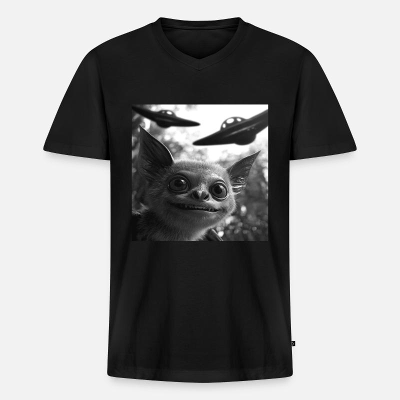 Schläger - Männer Premium Bio T-Shirt mit V-Ausschnitt - Schwarz