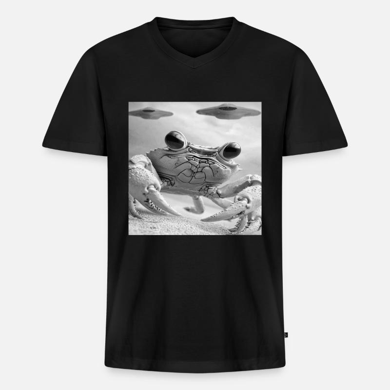 Krabbe - Männer Premium Bio T-Shirt mit V-Ausschnitt - Schwarz