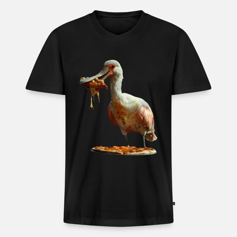 Löffler - Männer Premium Bio T-Shirt mit V-Ausschnitt - Schwarz