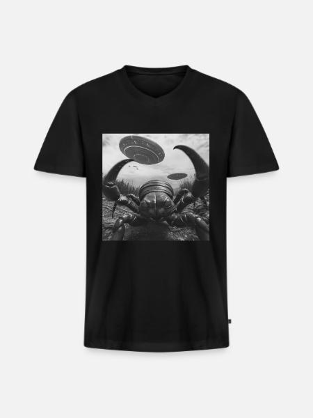 Skorpion - Männer Premium Bio T-Shirt mit V-Ausschnitt - Schwarz