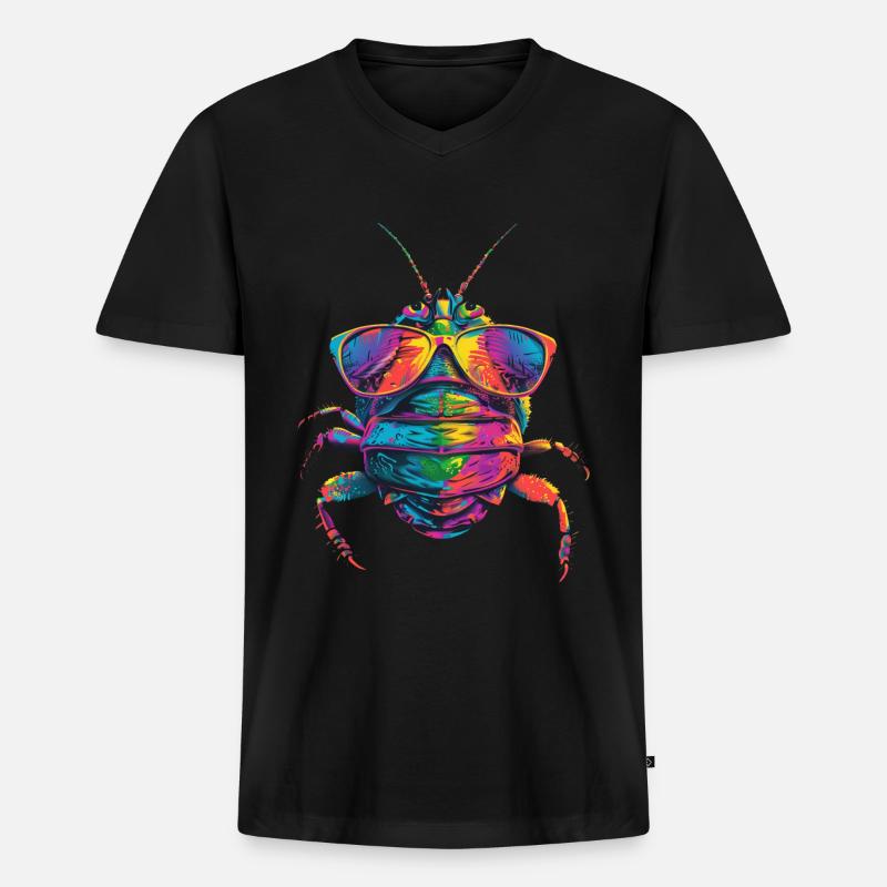 Assel - Männer Premium Bio T-Shirt mit V-Ausschnitt - Schwarz