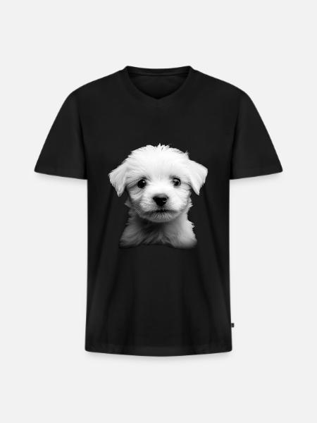 maltesisch - Männer Premium Bio T-Shirt mit V-Ausschnitt - Schwarz