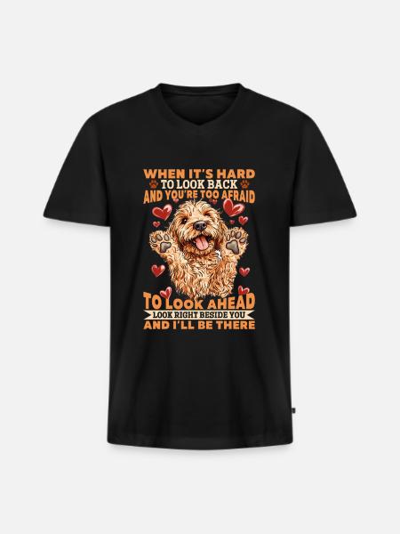 Goldendoodle Dog Owner - Männer Premium Bio T-Shirt mit V-Ausschnitt - Schwarz
