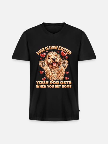 Goldendoodle Dog Owner - Männer Premium Bio T-Shirt mit V-Ausschnitt - Schwarz