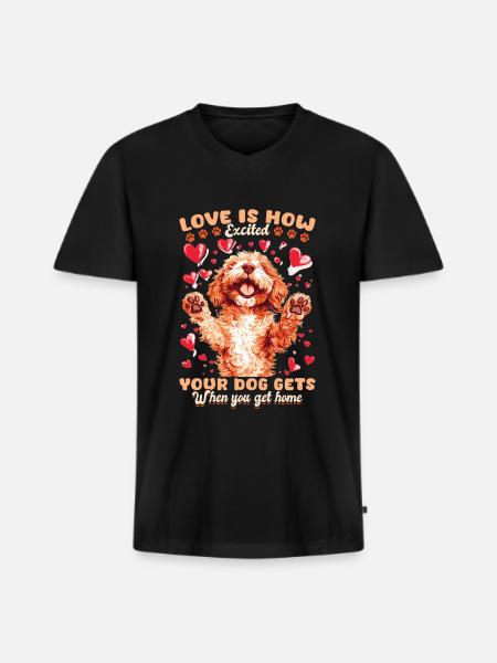 Goldendoodle Dog Owner - Männer Premium Bio T-Shirt mit V-Ausschnitt - Schwarz