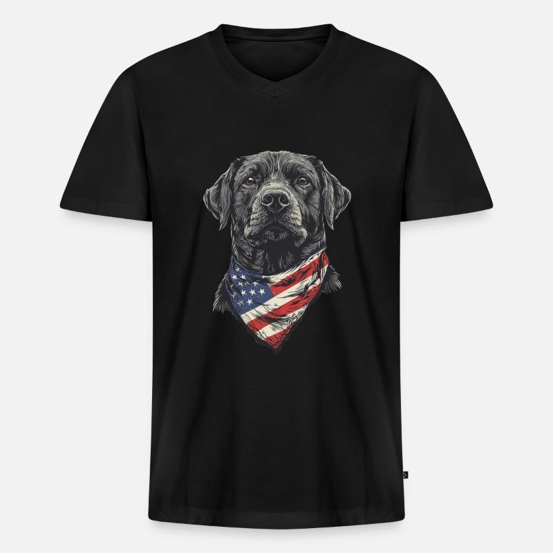 Labrador Retriever - Männer Premium Bio T-Shirt mit V-Ausschnitt - Schwarz
