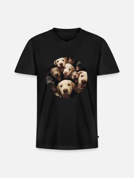Labrador Retriever - Männer Premium Bio T-Shirt mit V-Ausschnitt - Schwarz