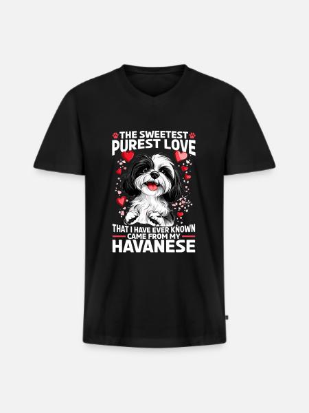 Cute Havanese Dog Owner - Men's Premium Organic T-shirt with V-neck - black