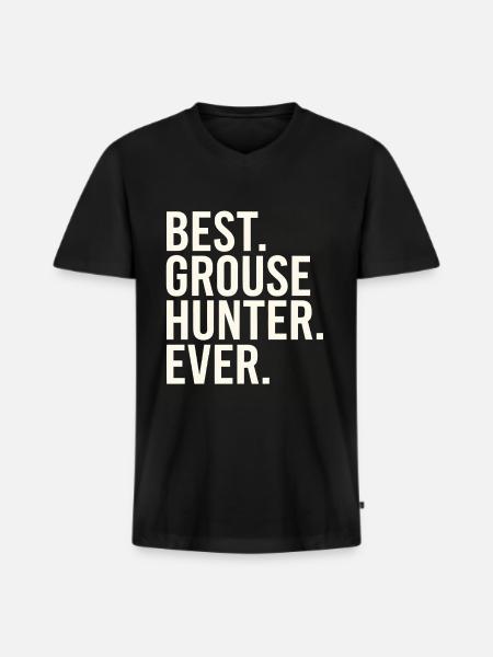 Auerhahn - Männer Premium Bio T-Shirt mit V-Ausschnitt - Schwarz