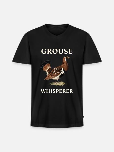 Auerhahn - Männer Premium Bio T-Shirt mit V-Ausschnitt - Schwarz