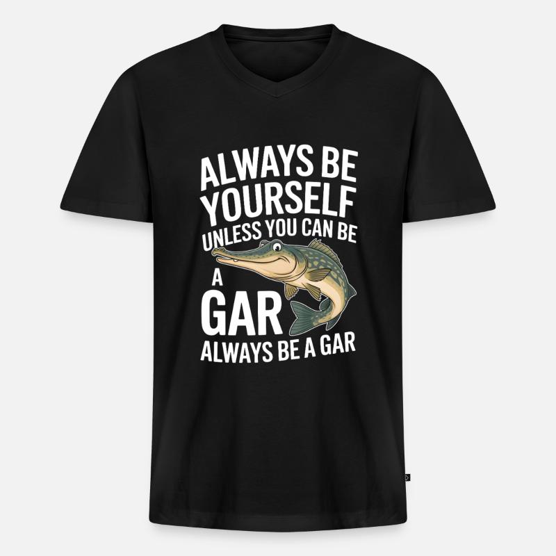 Gar - Männer Premium Bio T-Shirt mit V-Ausschnitt - Schwarz