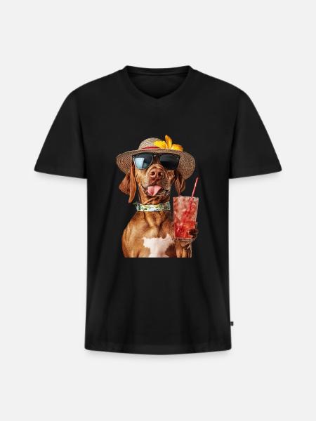 Rhodesian Pitbull Ridgeback - Männer Premium Bio T-Shirt mit V-Ausschnitt - Schwarz