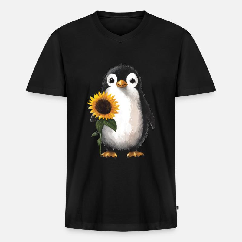 Tiger - Männer Premium Bio T-Shirt mit V-Ausschnitt - Schwarz