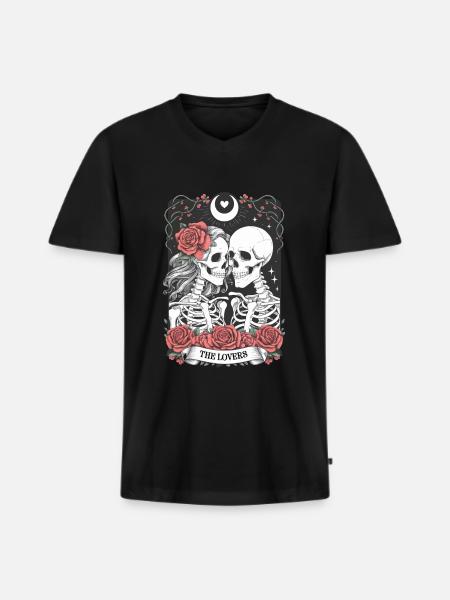 Tarotkarte - Männer Premium Bio T-Shirt mit V-Ausschnitt - Schwarz