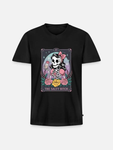 Tarotkarte - Männer Premium Bio T-Shirt mit V-Ausschnitt - Schwarz