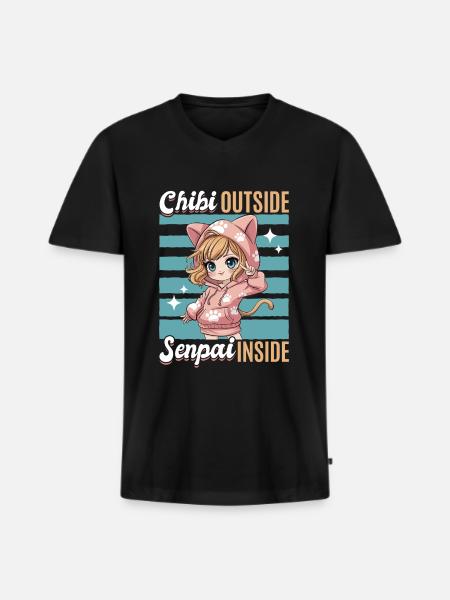 Anime Chibi Kawaii - Men's Premium Organic T-shirt with V-neck - black