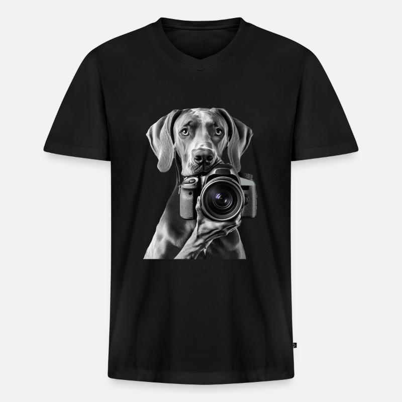 Deutsche Dogge - Männer Premium Bio T-Shirt mit V-Ausschnitt - Schwarz