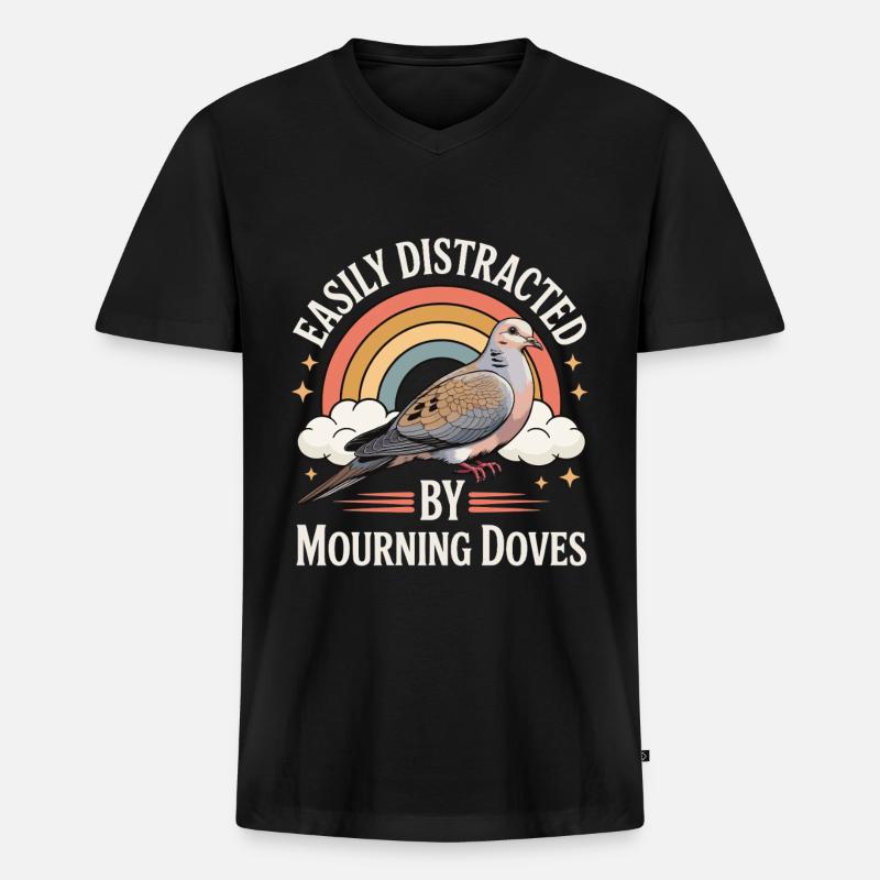 Taube - Männer Premium Bio T-Shirt mit V-Ausschnitt - Schwarz