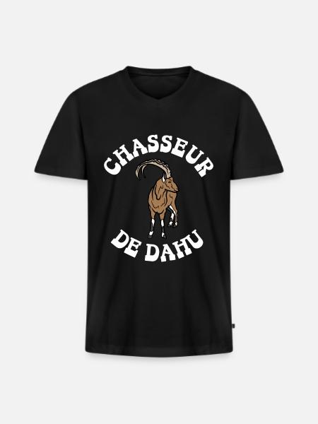chasseur de dahu - T-shirt encolure en V Premium bio Homme - noir