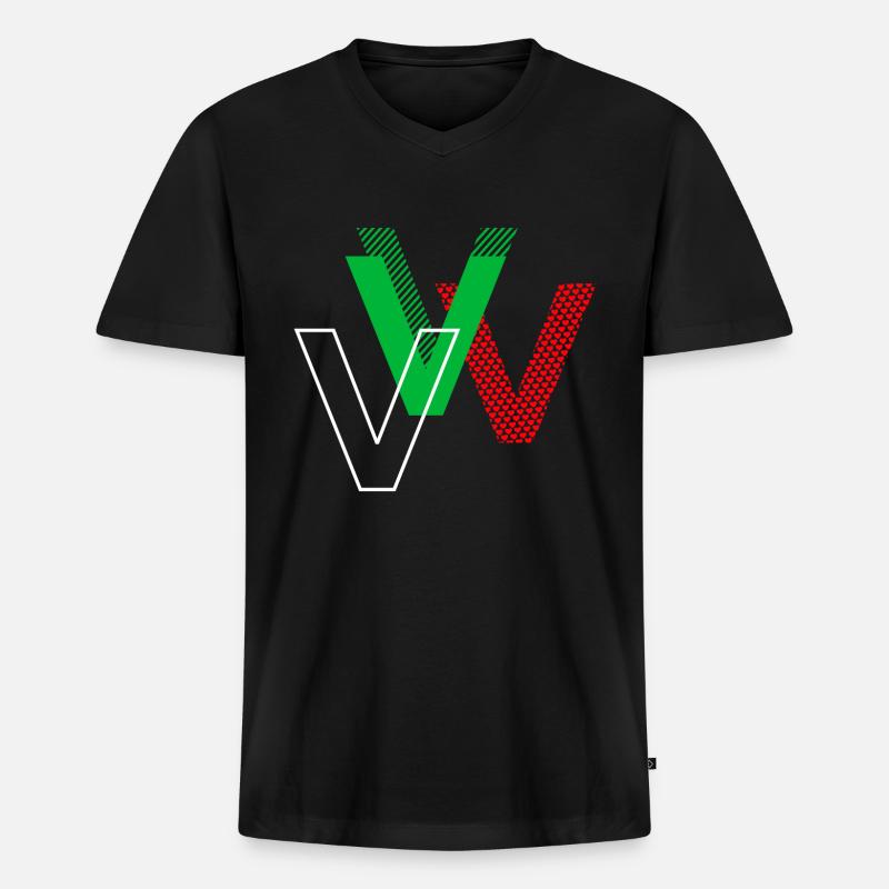 Buchstabe V - Männer Premium Bio T-Shirt mit V-Ausschnitt - Schwarz