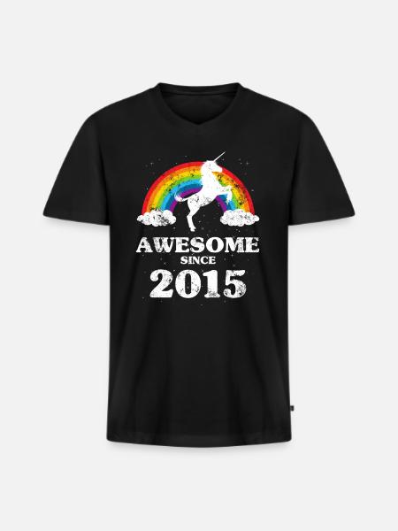 Millésime 2015 Anniversaire - T-shirt encolure en V Premium bio Homme - noir