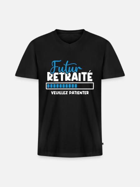 Futur retraité - T-shirt encolure en V Premium bio Homme - noir