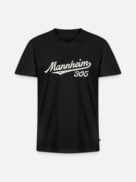 Mannheim 305 - T-shirt encolure en V Premium bio Homme - noir