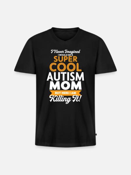 Super Cool Autism Mom - Men's Premium Organic T-shirt with V-neck - black