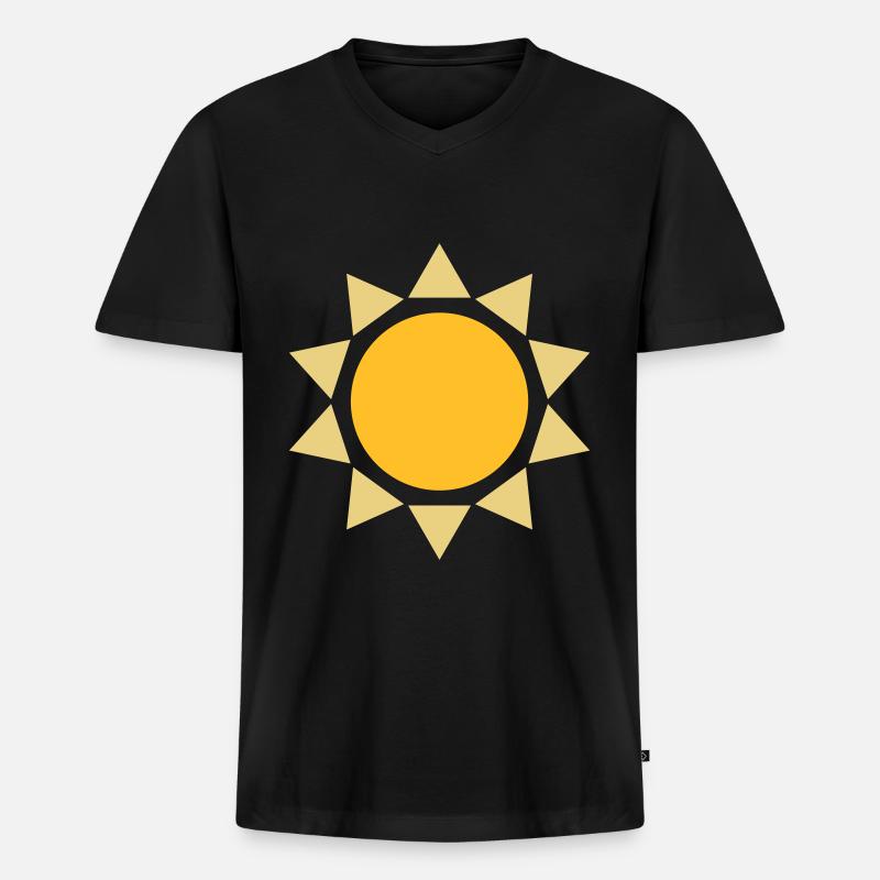 Sonne Form Design - Männer Premium Bio T-Shirt mit V-Ausschnitt - Schwarz