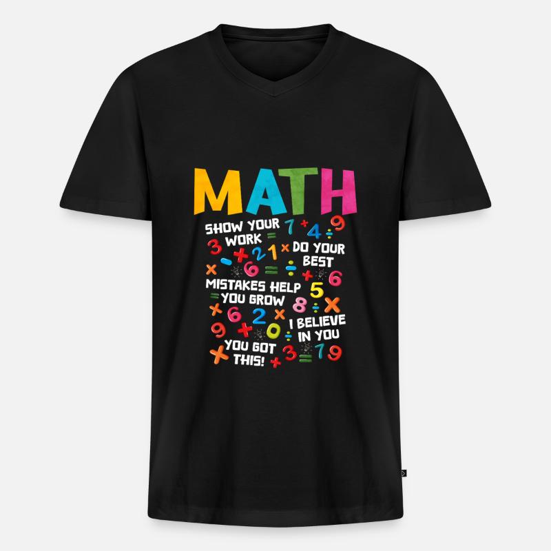 Mathe - Männer Premium Bio T-Shirt mit V-Ausschnitt - Schwarz