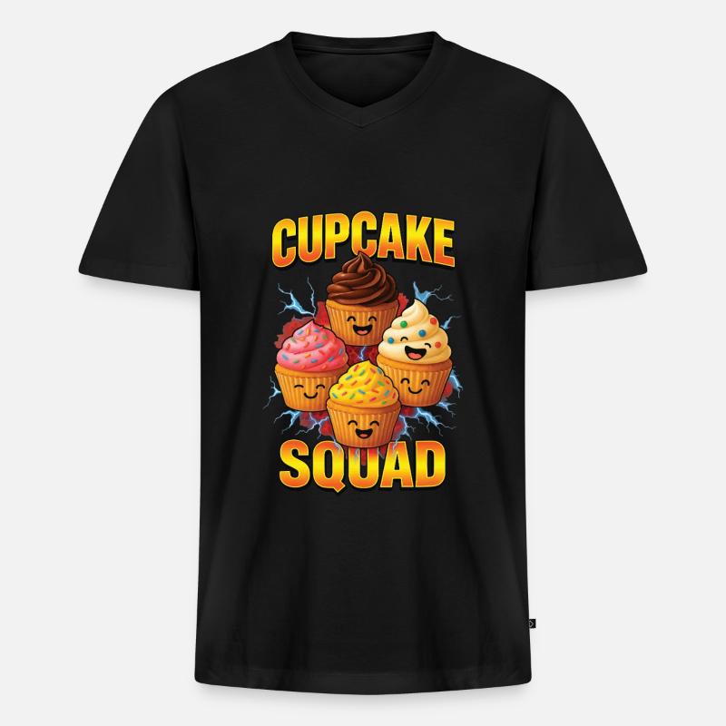 Cupcake - Männer Premium Bio T-Shirt mit V-Ausschnitt - Schwarz