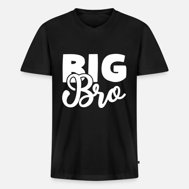 Big Bro - Männer Premium Bio T-Shirt mit V-Ausschnitt - Schwarz