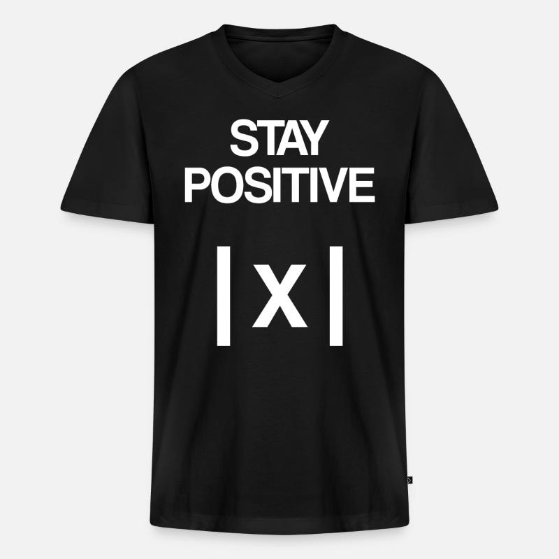 Bleib Positiv Mathematik - Männer Premium Bio T-Shirt mit V-Ausschnitt - Schwarz