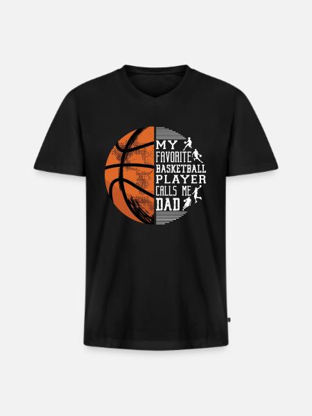 Basketball Dad - Men's Premium Organic T-shirt with V-neck - black