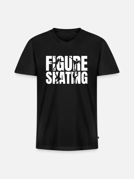 Eiskunstlauf Eiskunstlauf - Männer Premium Bio T-Shirt mit V-Ausschnitt - Schwarz