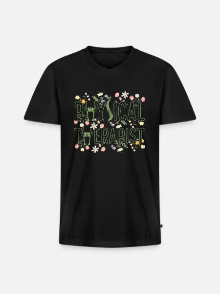 Physical Therapist - Men's Premium Organic T-shirt with V-neck - black