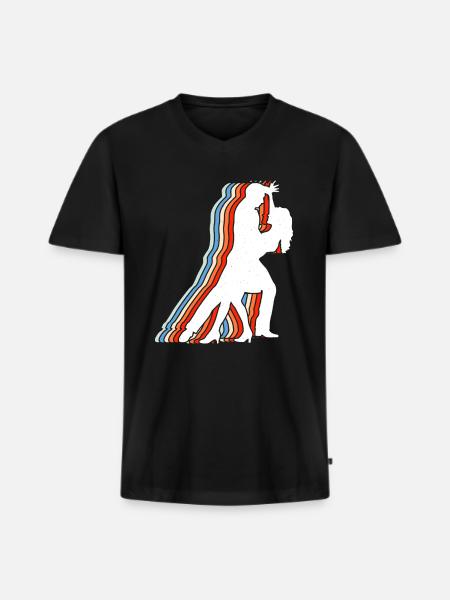 Ballroom Dance Partner Dancing - Men's Premium Organic T-shirt with V-neck - black