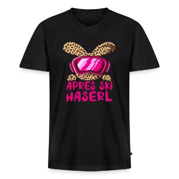 Apres Ski Haserl Hase Party Urlaub Ski Fahren - Männer Premium Bio T-Shirt mit V-Ausschnitt - Schwarz - Vorne - Nico (187cm)