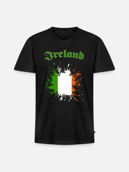 Ireland - Männer Premium Bio T-Shirt mit V-Ausschnitt - Schwarz