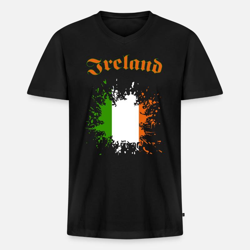 Ireland Irland - Männer Premium Bio T-Shirt mit V-Ausschnitt - Schwarz