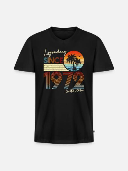 Legendary Since 1972 Limited Edition - Men's Premium Organic T-shirt with V-neck - black
