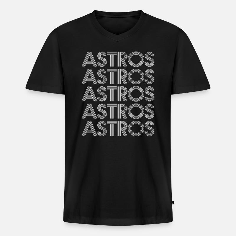 Astros - Männer Premium Bio T-Shirt mit V-Ausschnitt - Schwarz