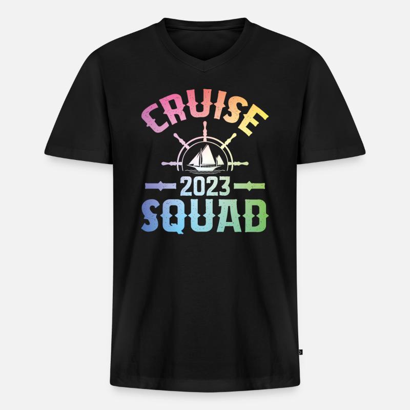Kreuzfahrtgruppe 2023 - Männer Premium Bio T-Shirt mit V-Ausschnitt - Schwarz