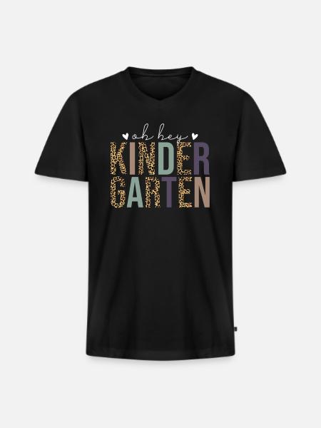 Oh Hey Kindergarten - Men's Premium Organic T-shirt with V-neck - black